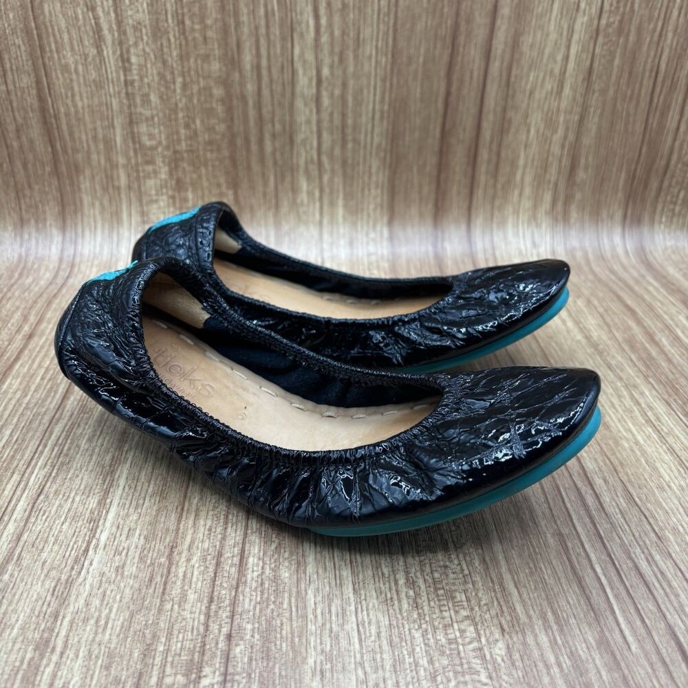 Tieks by Gavrieli Womens Size 6 Foldable Ballet Flats Black Obsidian Patent